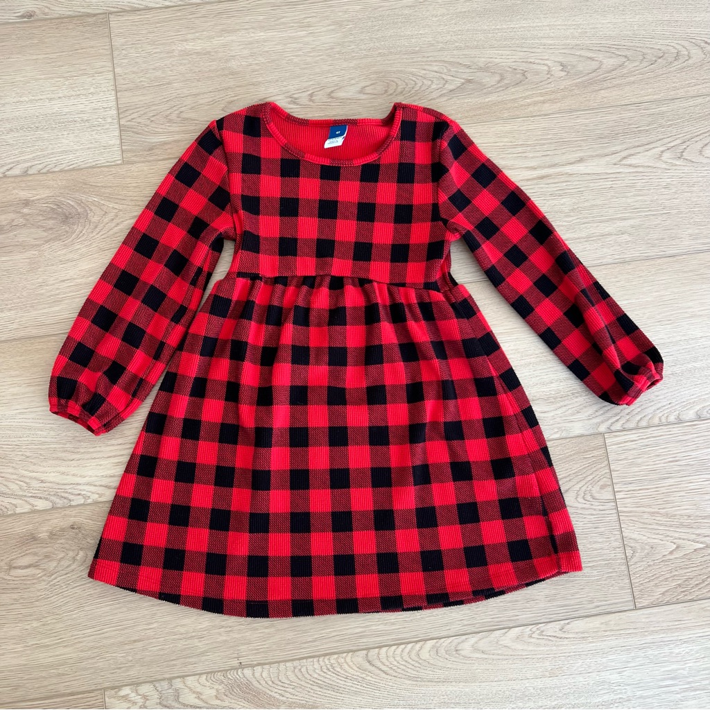 Long Sleeve Buffalo Plaid Dress